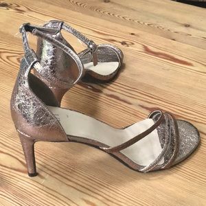 XIT Gold Stiletto Heels Strappy Sandals